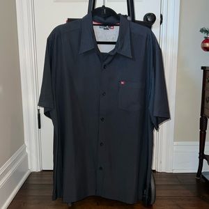 Quicksilver Men’s Black and White Checkered Button Down Shirt - Size XL